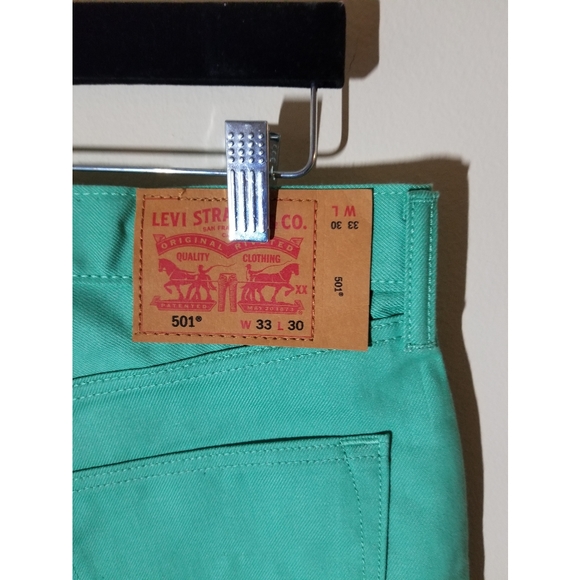 Levi's 501 Easter Green Straight Leg jeans - Picture 4 of 6